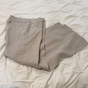 Anthropology linen trousers. Cream colored, worn once, perfect condition.